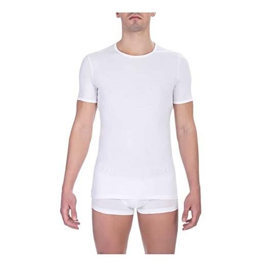 Bikkembergs t-shirt uomo confezione 2 magliette manica corta girocollo cotone elasticizzato bipack articolo bkk1uts01bi bi (xl - eu xl - us l - fr 5, white)