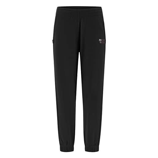 FREDDY - pantaloni comfort in interlock con elastico su vita e fondo, donna, nero, small