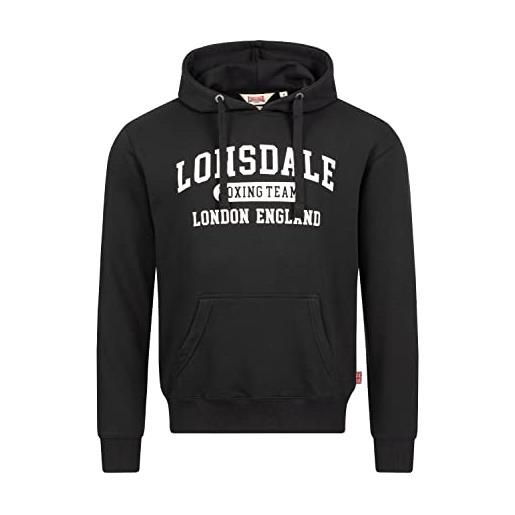 Lonsdale smerlie hooded sweatshirt, nero/bianco, l men's