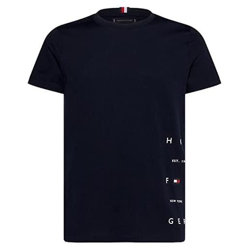 Tommy Hilfiger t-shirt logo laterale art. Mw0mw31073, xxxl, blu notte, cotone, turchia, 8720642900606