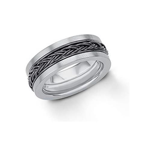 s.Oliver anello da uomo in acciaio inox ip grigio idea regalo festa del papà, 64 (20.4), metallo, nessuna pietra preziosa