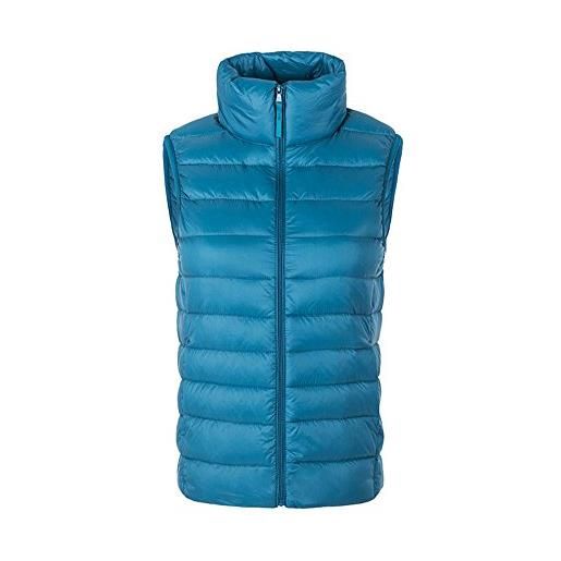ZhuiKun donna giacche smanicato inverno caldo gilet di piumino senza maniche giubbotto azzurro lago 3xl