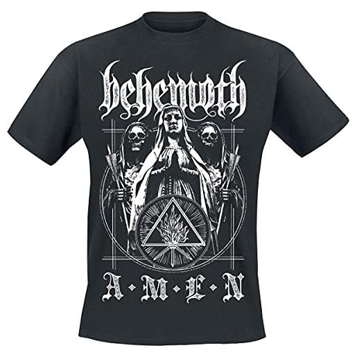 Behemoth amen uomo t-shirt nero m 100% cotone regular