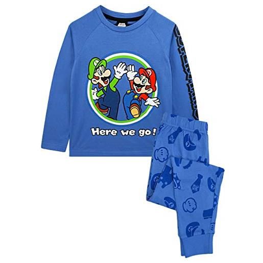Super Mario pigiama luigi boys manica lunga bambini blue t-shirt & pantaloni pjs 9-10 anni