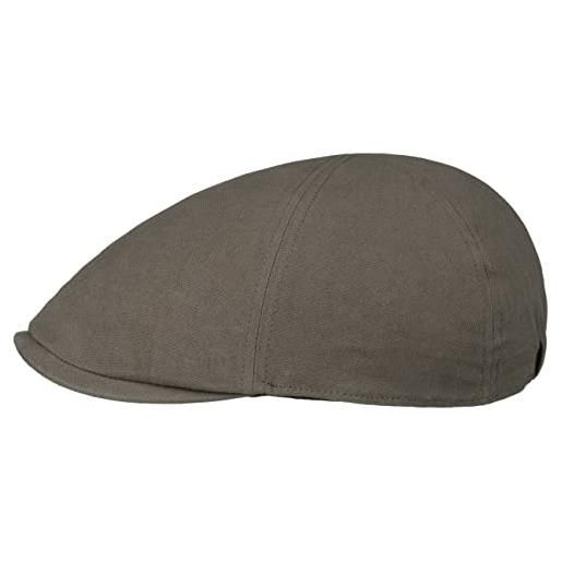LIPODO coppola washed cotton uomo - cap cappello piatto con visiera primavera/estate - l (57-58 cm) grigio scuro