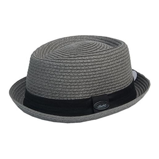 Cool4 pork pie pp02 - cappello di paglia estivo, colore: grigio scuro, con protezione solare, 58
