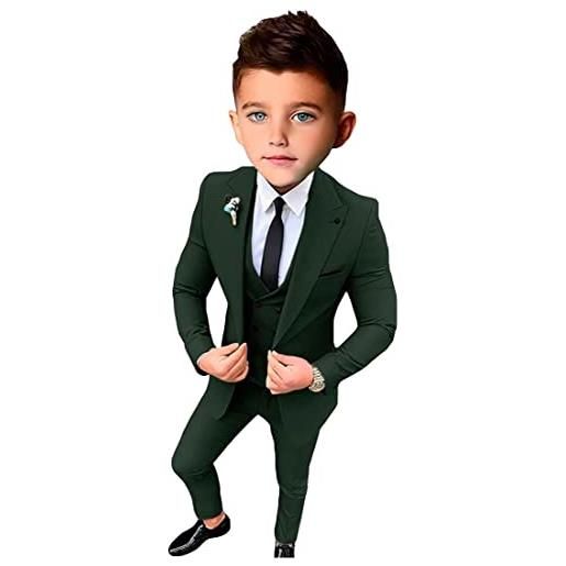 Botong slim fit suit per ragazzi tacca risvolto blazer gilet pantaloni ragazzi partito vestito ragazzi vestito formale bambino matrimonio smoking, menta, 10 anni