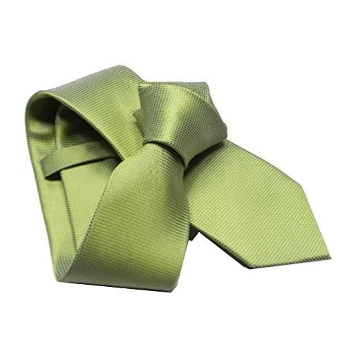 Avantgarde cravatte tinta unita verde di seta da cerimonia elegante e raffinata moda italia colore colour verde acido green acid misura cm 8