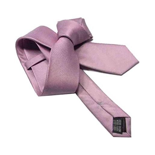 Avantgarde - cravatta slim tinta unita lilla rosa di seta da cerimonia elegante e raffinata moda italia per uomo