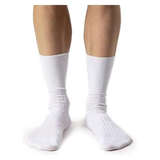 Ciocca calze uomo corte sanitarie in 100% cotone filo di scozia, senza elastico - per diabetici - 3/6 paia - made in italy - tre taglie [349/1_085_13_3]