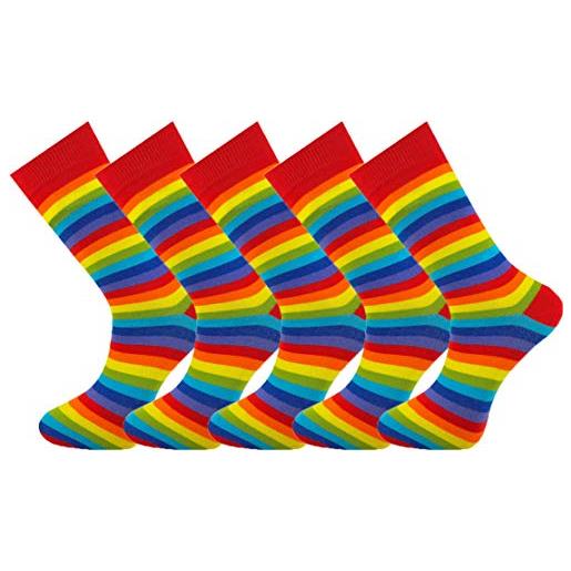 Mysocks my socks - calze - a righe - uomo multicolore dark rainbow