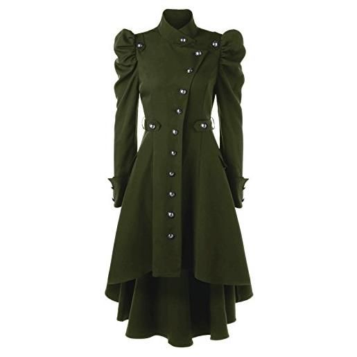 Beebeauty abito da donna retrò gotico, lungo cappotto giacca a vento era vitoria (medium, nero)