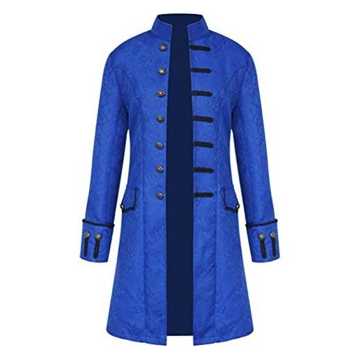 KJHSDNN uomo gothic uniforme redingote vittoriana cosplay cappotto con colletto dritto stile steampunk maschi giacca tinta unita alla moda retrò