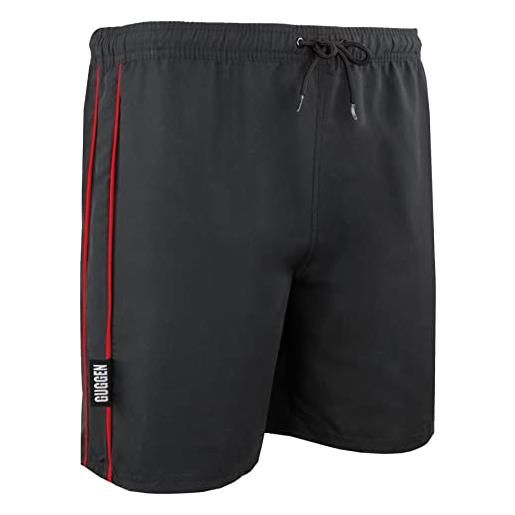 Guggen Mountain pantaloncini da bagno da uomo cambia modello quando ƞbagnato pantaloni da spiaggia costumi da bagno shorts da bagno con motivo nero rosso m