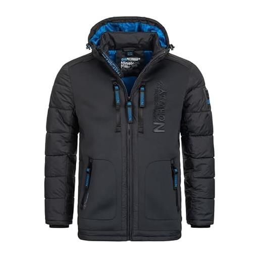 Geographical Norway beachwood men - cappotto antivento uomo - giacca invernale caldo - giacca con fodera impermeabile resistente inverno (grigio scuro xxl)