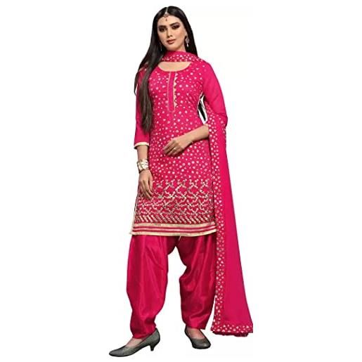 Nimbark indian pakistani salwar kameez suit set per le donne pronto da indossare indiano punjabi dress patiala party wear dress per le donne, arancione chiaro. , medium
