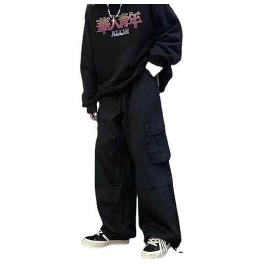 Tooe pantaloni da uomo causale bloccati colore streetwear grunge y2k jeans pantaloni gotici con multi tasche emo alt cargo slacks, cachi, 3xl