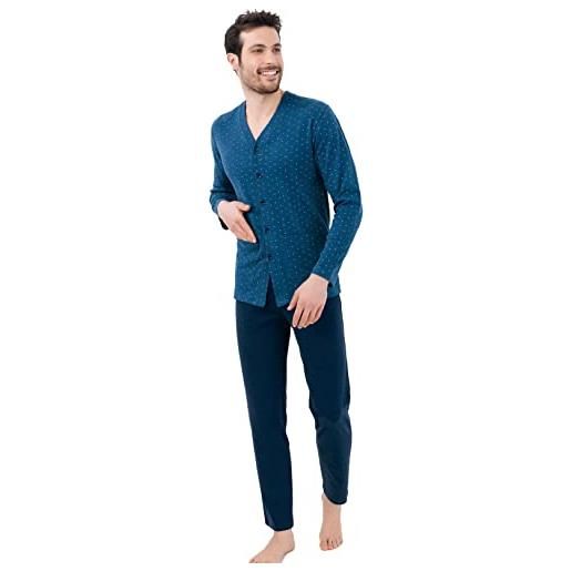 Il Granchio pigiama uomo in caldo cotone aperto | 4002 (xl, ferro melange)