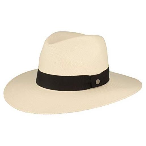 Hut Breiter breiter cappello panama originale cappello di paglia cappello estivo intrecciato a mano in ecuador protezione uv 50+ anti-rottura bianco l