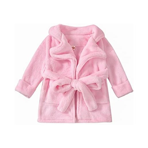 Verve Jelly bambini accappatoi per ragazze ragazzi toddler robe flanella vestaglia pigiami indumenti da notte per ragazze ragazzi rosa 90 2-3 anni