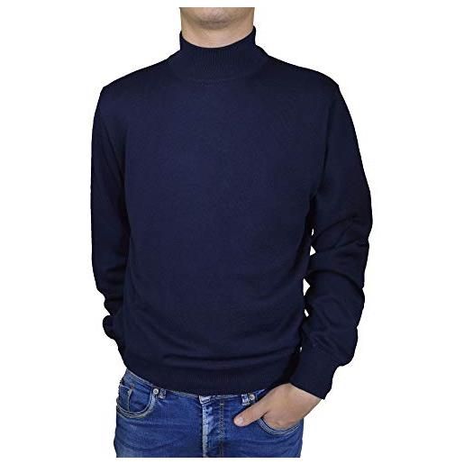 Iacobellis maglione uomo pullover lupetto misto lana merinos extrafine made in italy xl grigio antracite