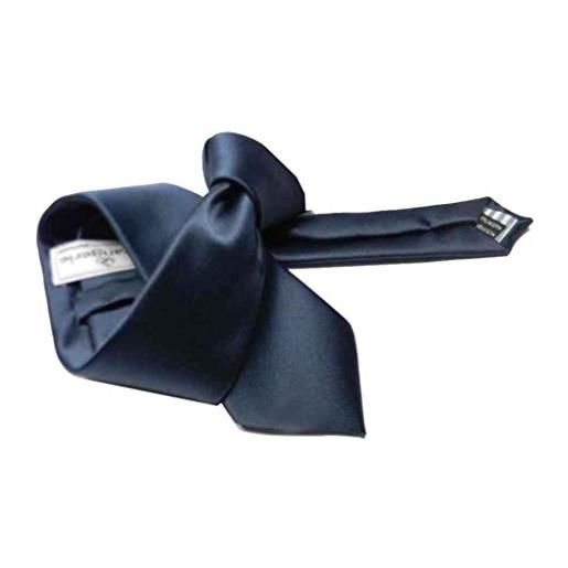 Avantgarde - cravatta tinta unita made in italy raso colori a scelta misura larga fatta a mano, colore: blu, 8 cm