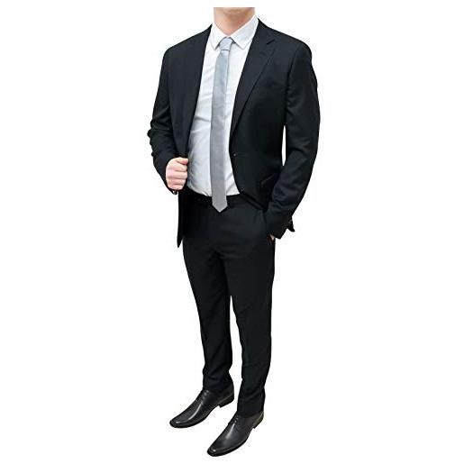 FB CLASS abito completo uomo sartoriale blu scuro slim fit elegante blazer giacca con pantaloni (48, blu scuro)