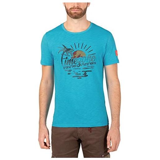 Timezone watercolor palms t-shirt, blu (cancun blue 3741), s uomo