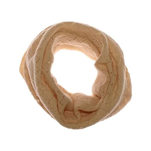 Duemme Maglieria Cashmere donna scaldacollo sciarpa ad anello 100% cashmere con motivi geometrici (grigio medio, taglia unica)