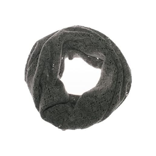 Duemme Maglieria Cashmere donna scaldacollo sciarpa ad anello 100% cashmere con motivi geometrici (blu scuro, taglia unica)