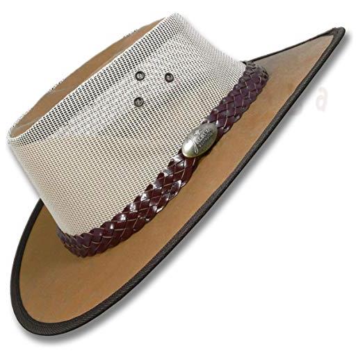 Oztrala cappello oilskin canvas australian outback pelle mens black cowboy bucket hcks hckb uk, breeze tan, s