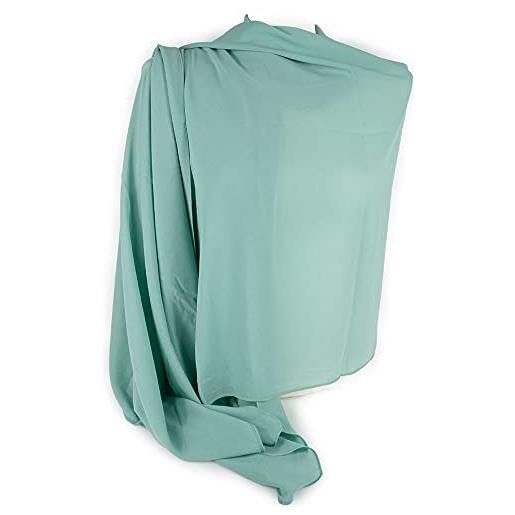 Emila stola donna verde chiaro foulard colorati cerimonia coprispalle elegante scialle grande da matrimonio per abito da sera ragazza signora anziana primavera estate 2025 verde salvia