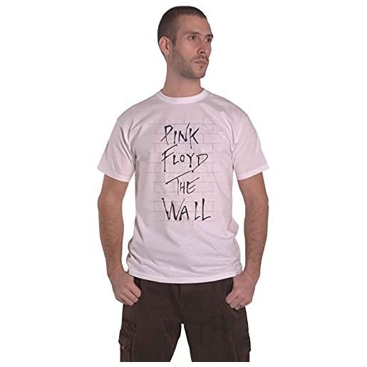 Pink Floyd the wall & logo, t shirt uomo, bianco (white, l
