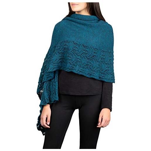 Kemailù kemailu' - ilary stola traforata in lana mohair - donna - made in italy (beige naturale)