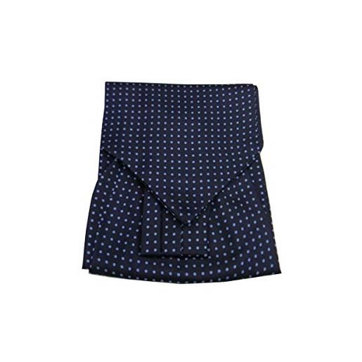 Avantgarde ascot uomo a pois in seta made in italy colori e misure a scelta (taglia unica, blu azzurro 1 pallino)
