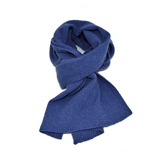 DALLE PIANE CASHMERE - sciarpa 100% cashmere rigenerato - made in italy - uomo/donna, colore: blu, taglia unica