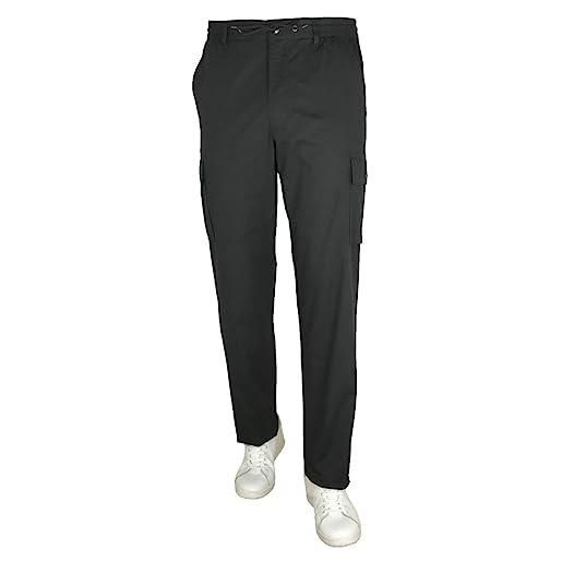 Siry Work pantalone uomo sea barrier art. Isola con tasconi ed elastico in vita, tessuto tela cotone (xl, nero)