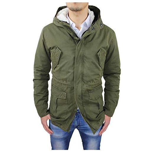 Evoga Cappotto Parka Uomo Invernale Giacca Trench Eskimo con