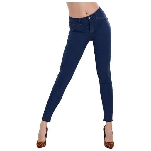 Toocool jeans felpati donna pantaloni elasticizzati caldi invernali lt8155 [46, dt8151-2 blu]