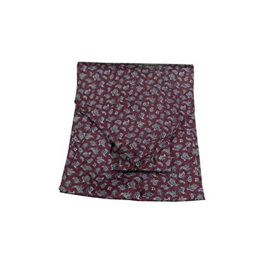 Avantgarde foulard uomo di seta stampata disegni cashmere ascot cashecol made italy silk colore colour rosso scuro