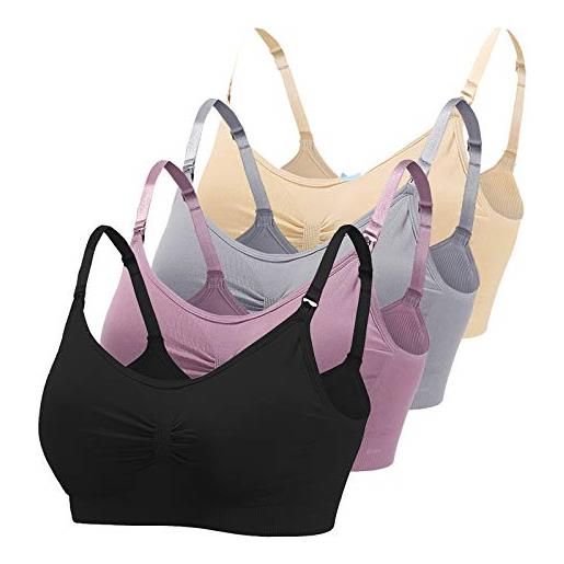 CCOOfhhc bra bustier - bustino per dormire, con coppe intere, in pizzo, comodo lifting, scollo a v, imbottito, push up, lingerie frontale, con fibbie sulla schiena, elegante, traspirante, 