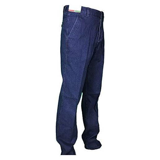Mastino - jeans uomo invernale imbottito classico elegante caldo foderato in pile pantalone 46-60 tasca america tasca dritta (50 - denim)