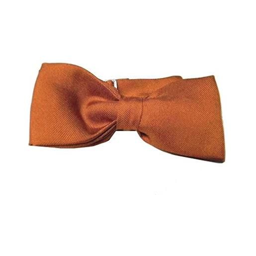 Avantgarde - papillon uomo misura stretta trend basso tinta unita cravatta farfalla m italy, colore: arancio ruggine