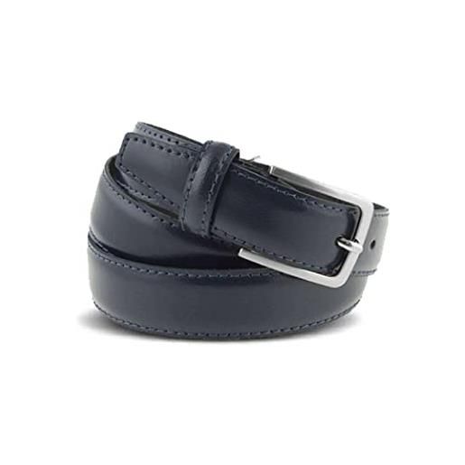 La Bottega del Calzolaio cintura in pelle di vitello marrone 3 cm semi lucida da uomo per cerimonie elegante artigianale made in italy (110 cm (42/44-44/46 eu))