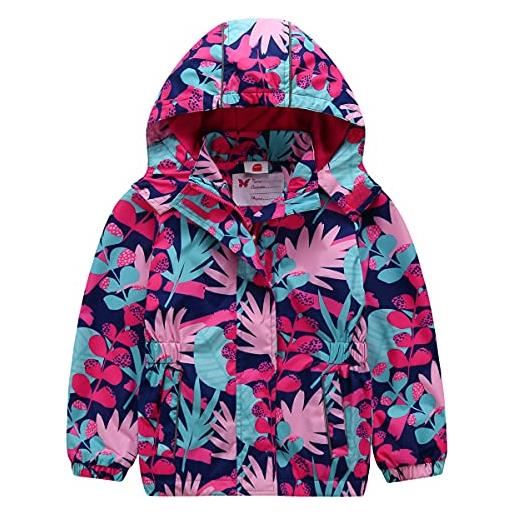 Machbaby giacca impermeabile per bambini e bambine, con fodera interna in pile, modello 5, 134 cm-140 cm