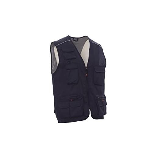 NSTF gilet uomo estivo multitasche cotone leggero taglie forti fino 6xl no maxfort con cacciatora (6xl, royal)