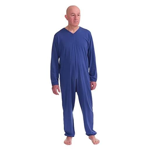 FERRUCCI COMFORT pigiama sanitario per degenti con cerniera a manica lunga - 100% cotone - made in italy (xl)