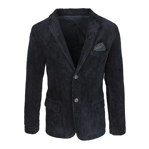 Evoga giacca uomo sartoriale in velluto slim fit blazer invernale elegante casual (xl, blu)