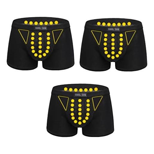 XSION biancheria intima energetica da uomo boxer fisiologici cura della salute pantaloncini per magnetoterapia mutandine morbide e traspiranti (color: 3pcs, size: xxl)
