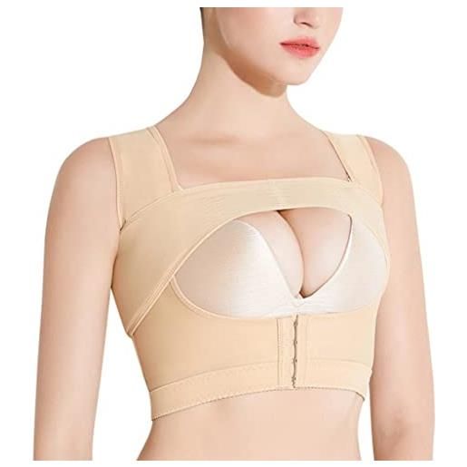 BYLIA costumi da bagno per donna correttore di postura post-chirurgico shaper top con fascia di sostegno per il seno body shaper a seno aperto (color: black, size: m)